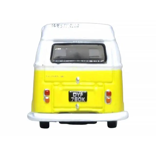 Alt view image 5 of 6 - Volkswagen T2 Bay Window Camper Van Saturn Yellow and White 1/148 (N) Scale Diecast Model Car by Oxford Diecast