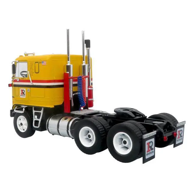 Alt view image 5 of 7 - 1970 GMC Astro 95 Tractor with Dry Van Trailer "Ryder Truck Rental" Yellow with Stripes 1/43 Diecast Model by Iconic Replicas
