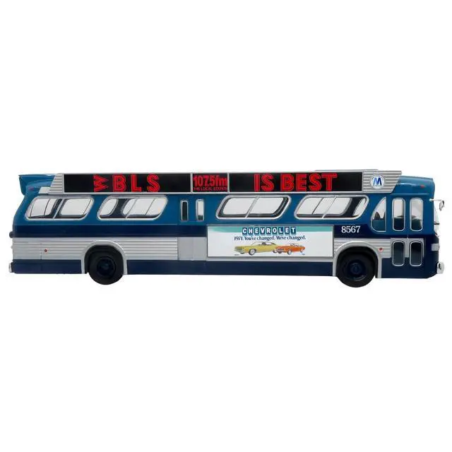 Alt view image 2 of 7 - 1963 GM TDH-5303 Transit Bus "MTA NYC Surface Transit" Blue Two-Tone with Graphics 1/43 Plastic Model by Iconic Replicas