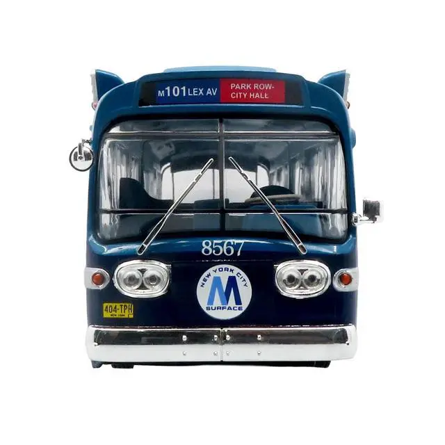 Alt view image 4 of 7 - 1963 GM TDH-5303 Transit Bus "MTA NYC Surface Transit" Blue Two-Tone with Graphics 1/43 Plastic Model by Iconic Replicas