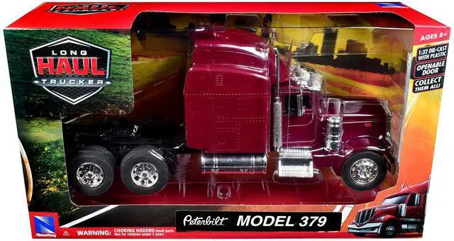 Main image of Peterbilt 379 Truck Tractor Burgundy Metallic "Long Haul Trucker" Series 1/32 Diecast Model by New Ray