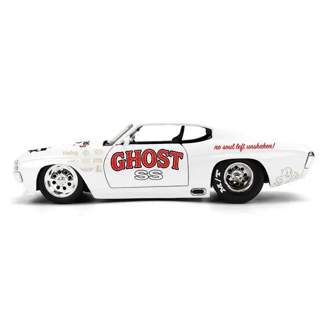 Alt view image 3 of 7 - 1971 Chevrolet Chevelle SS "Ghost SS" White with Graphics "Bigtime Muscle" Series 1/24 Diecast Model Car by Jada