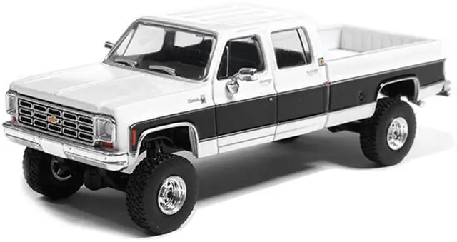 Main image of 1978 Chevrolet Silverado K30 Crew Cab Pickup Truck White and Black 1/64 Diecast Model Car by IXO Models