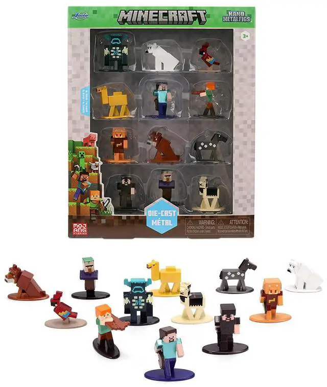 Main image of Set of 12 Diecast Figures "Minecraft" Video Game Wave 2 "Nano Metalfigs" Series Diecast models by Jada