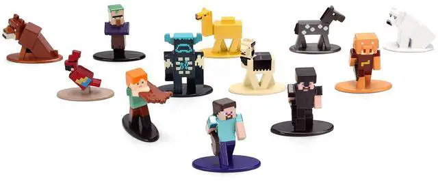 Alt view image 2 of 6 - Set of 12 Diecast Figures "Minecraft" Video Game Wave 2 "Nano Metalfigs" Series Diecast models by Jada