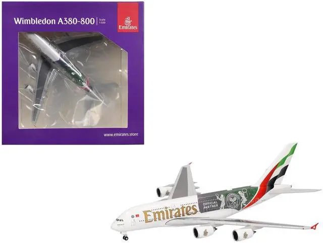 Main image of Airbus A380-800 Commercial Aircraft "Emirates Airlines" (A6-EOE) White with Graphics 1/500 Diecast Model Airplane by Herpa