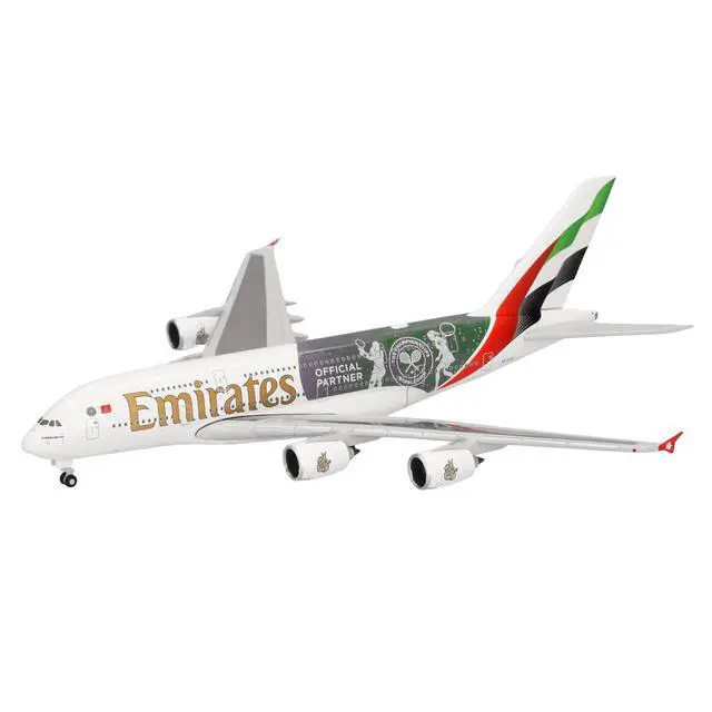 Alt view image 2 of 6 - Airbus A380-800 Commercial Aircraft "Emirates Airlines" (A6-EOE) White with Graphics 1/500 Diecast Model Airplane by Herpa
