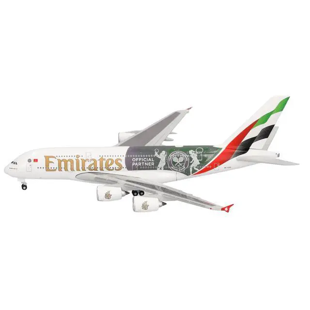 Alt view image 3 of 6 - Airbus A380-800 Commercial Aircraft "Emirates Airlines" (A6-EOE) White with Graphics 1/500 Diecast Model Airplane by Herpa