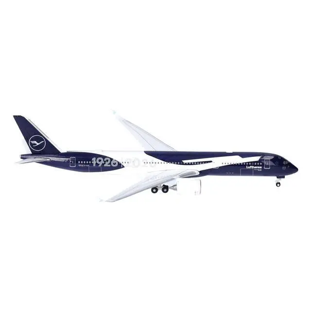 Alt view image 4 of 6 - Airbus A350-900 Commercial Aircraft "Lufthansa 100 Years" (D-AIXL) Blue with Graphics 1/500 Diecast Model Airplane by Herpa