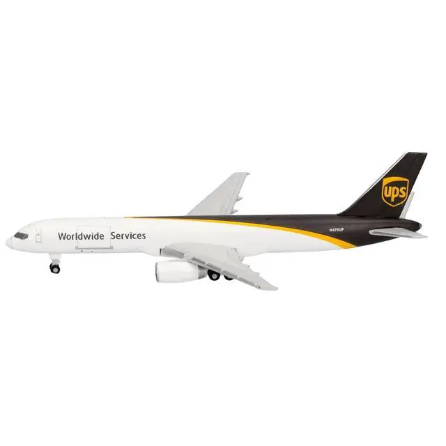 Alt view image 3 of 6 - Boeing 757-200F Commercial Aircraft "UPS Worldwide Service" (N475UP) White with Brown Tail 1/500 Diecast Model Airplane by Herpa