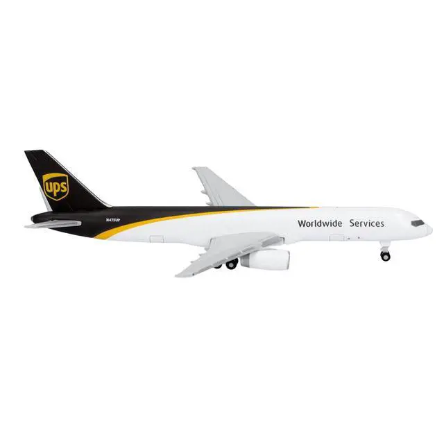 Alt view image 4 of 6 - Boeing 757-200F Commercial Aircraft "UPS Worldwide Service" (N475UP) White with Brown Tail 1/500 Diecast Model Airplane by Herpa