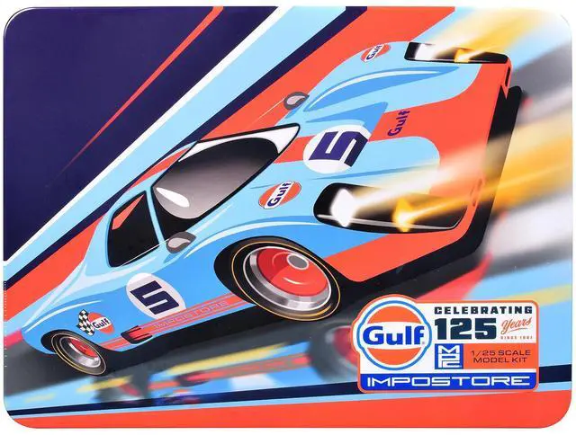 Main image of Skill 2 Model Kit Gulf Racing Impostore with Collector Tin 1/25 Plastic Model by MPC
