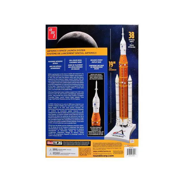 Alt view image 4 of 4 - Skill 2 Model Kit NASA Artemis II Space Launch System and Orion Crew Spacecraft 1/200 Scale Model by AMT