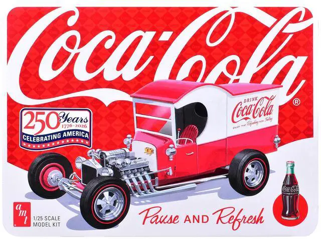 Main image of Skill 2 Model Kit Ford Model T Panel "Coca-Cola" with Collector Tin 1/25 Scale Model by AMT