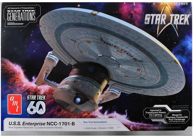 Main image of Skill 2 Model Kit U.S.S. Enterprise NCC-1701-B Space Ship "Star Trek Generations" (1994) Movie 1/1000 Model Kit by AMT