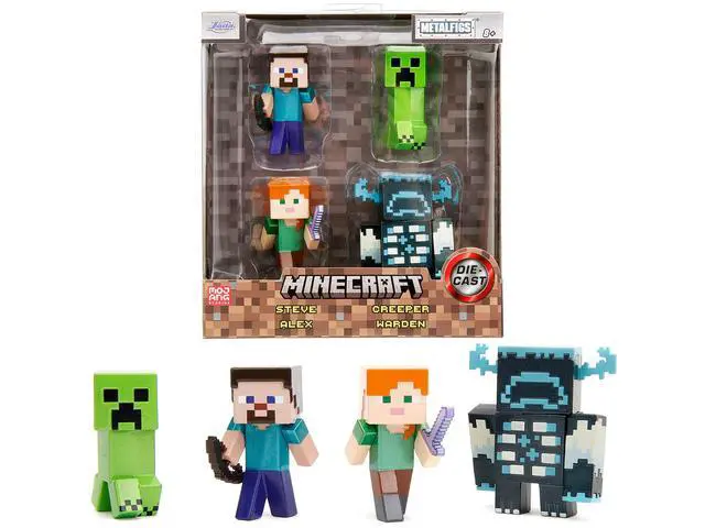 Alt view image 6 of 6 - Set of 4 Diecast Figures "Minecraft" Video Game "Metalfigs" Series Diecast Models by Jada
