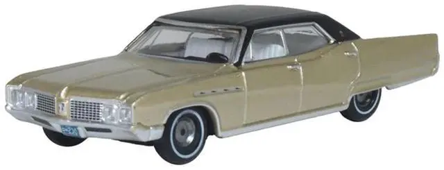 Main image of 1968 Buick Electra 225 Ivory Gold Metallic with Black Top and White Interior 1/87 (HO) Scale Diecast Model Car by Oxford Diecast