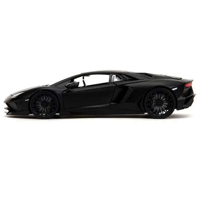 Alt view image 3 of 7 - Shaw's Lamborghini Aventador Matt Black "Furious 7" (2015) Movie "Fast & Furious" Series 1/24 Diecast Car Model by Jada