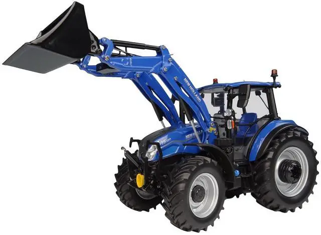Main image of New Holland T5.120 Tractor with Front Loader Dynamic Blue 1/32 Diecast Model by Universal Hobbies