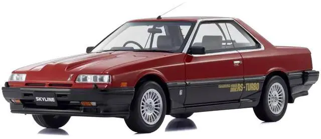 Main image of Nissan Skyline 2000 Turbo Intercooler RS-X RHD (Right Hand Drive) Red and Black 1/18 Model Car by Kyosho