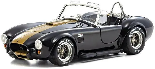 Main image of Shelby Cobra 427 S/C Black with Gold Stripes 1/18 Diecast Model Car by Kyosho