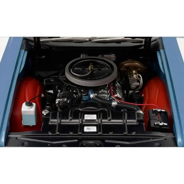 Alt view image 2 of 5 - 1971 Oldsmobile 442 W30 "Dr. Olds Release #6" Viking Blue Metallic with White Stripes Limited Ed 1/18 Diecast Model Car by ACME