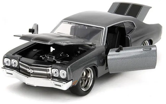 Alt view image 2 of 7 - 1970 Chevrolet Chevelle SS Gray Metallic with Black Stripes "Fast & Furious 25th Anniversary" 1/24 Diecast Model Car by Jada