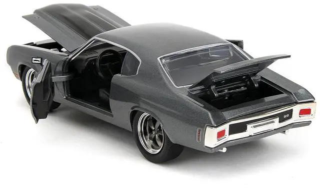 Alt view image 5 of 7 - 1970 Chevrolet Chevelle SS Gray Metallic with Black Stripes "Fast & Furious 25th Anniversary" 1/24 Diecast Model Car by Jada
