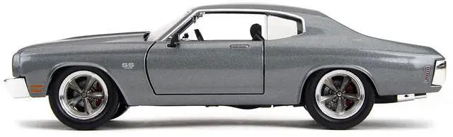 Alt view image 4 of 7 - 1970 Chevrolet Chevelle SS Gray Metallic with Black Stripes "Fast & Furious 25th Anniversary" 1/24 Diecast Model Car by Jada