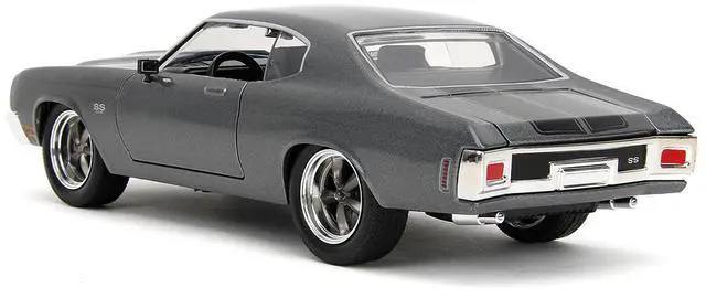 Alt view image 6 of 7 - 1970 Chevrolet Chevelle SS Gray Metallic with Black Stripes "Fast & Furious 25th Anniversary" 1/24 Diecast Model Car by Jada