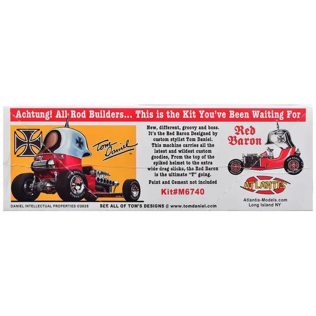 Alt view image 3 of 4 - Skill 2 Model Kit Tom Daniel's Red Baron Show Rod 1/24 Scale Model by Atlantis