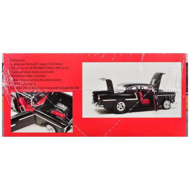 Alt view image 5 of 6 - Skill 3 Model Kit 1955 Chevrolet Custom Street Rod "X-Parts Garage" 1/25 Scale Model by Atlantis