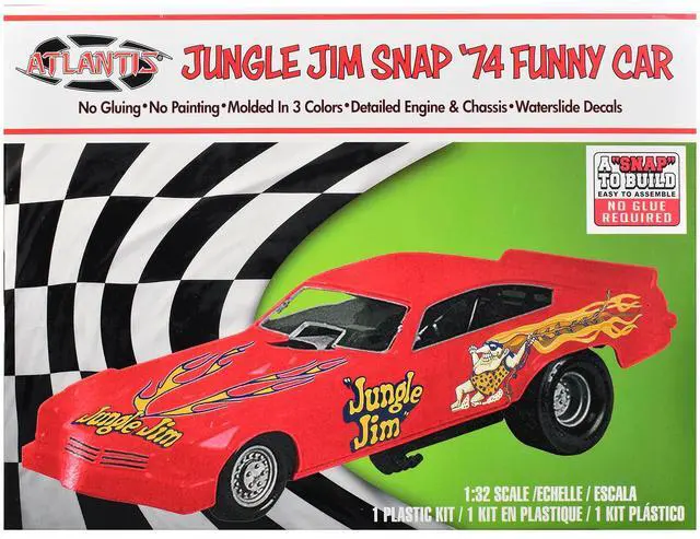 Main image of Model Kit 1974 Funny Car "Jungle Jim" (Snap-to-Build) 1/32 Scale Model by Atlantis