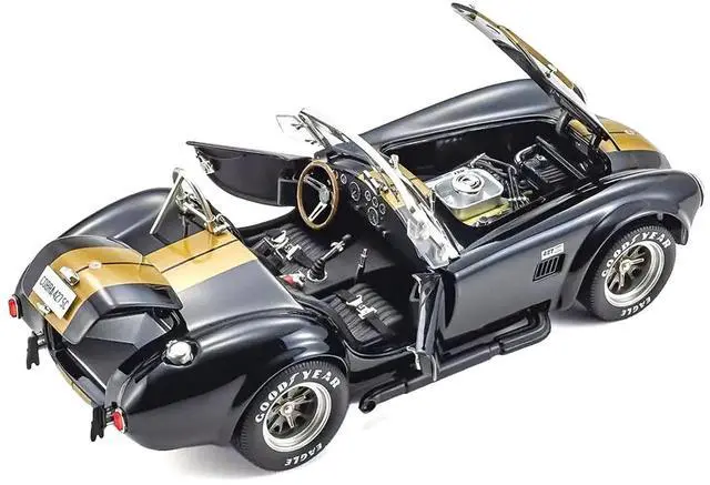 Alt view image 2 of 7 - Shelby Cobra 427 S/C Black with Gold Stripes 1/18 Diecast Model Car by Kyosho