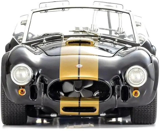 Alt view image 5 of 7 - Shelby Cobra 427 S/C Black with Gold Stripes 1/18 Diecast Model Car by Kyosho