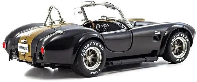 Alt view image 4 of 7 - Shelby Cobra 427 S/C Black with Gold Stripes 1/18 Diecast Model Car by Kyosho