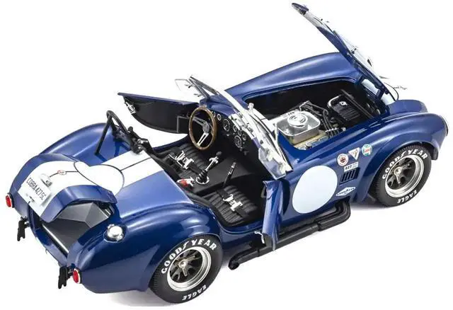 Alt view image 2 of 7 - Shelby Cobra 427 S/C Blue with White Stripes and Race Graphics 1/18 Diecast Model Car by Kyosho
