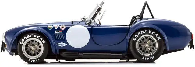 Alt view image 3 of 7 - Shelby Cobra 427 S/C Blue with White Stripes and Race Graphics 1/18 Diecast Model Car by Kyosho