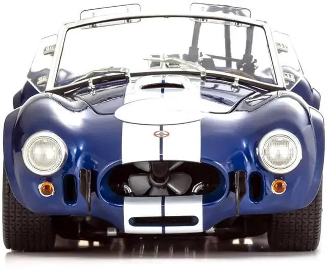 Alt view image 5 of 7 - Shelby Cobra 427 S/C Blue with White Stripes and Race Graphics 1/18 Diecast Model Car by Kyosho