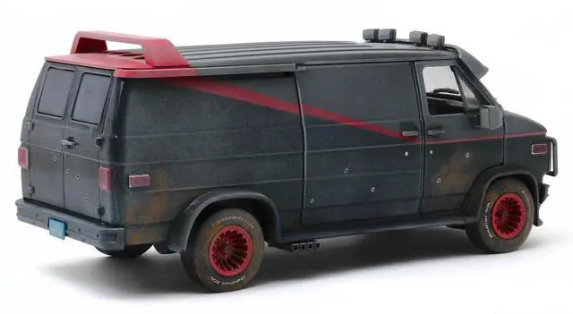 Alt view image 8 of 8 - 1983 GMC Vandura Black Weathered Version with Bullet Holes "The A-Team" (1983-1987) TV Series 1/18 Diecast Model Car by Greenlight
