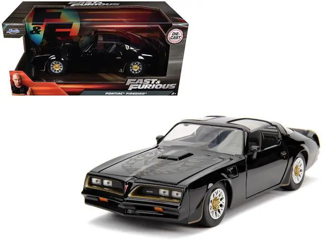 Alt view image 6 of 8 - Tegos 1977 Pontiac Firebird Black "Fast & Furious" Movie 1/24 Diecast Model Car by Jada