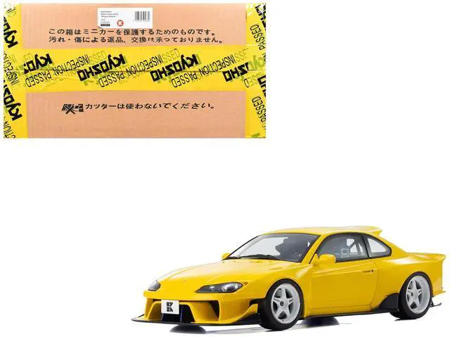 Main image of Nissan Silvia (S15) "Khyzyl Saleem" Yellow 1/18 Model Car by Kyosho