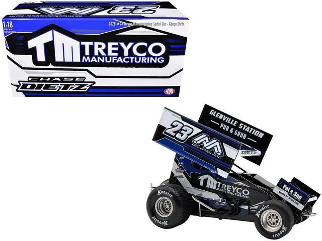 Main image of Winged Sprint Car #23 Chase Dietz "Treyco Manufacturing - Mountain Ridge Metals" (2026) 1/18 Diecast Model Car by ACME