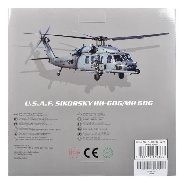 Alt view image 7 of 7 - Sikorsky HH-60G Pave Hawk Helicopter "Kirtland AFB, NM" US Air Force 1/72 Diecast Model by Panzerkampf