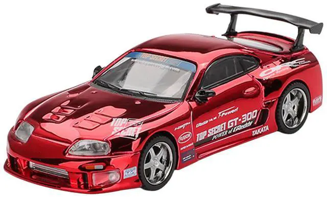 Main image of Toyota Supra (A80) Top Secret GT-300 RHD (Right Hand Drive) Red Chrome Limited Edition 1/64 Die Cast Model Car by Mini GT