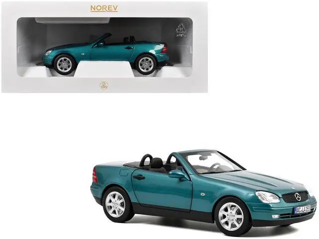 Main image of 1996 Mercedes-Benz SLK Convertible Vivianit Green Metallic 1/18 Diecast Model Car by Norev