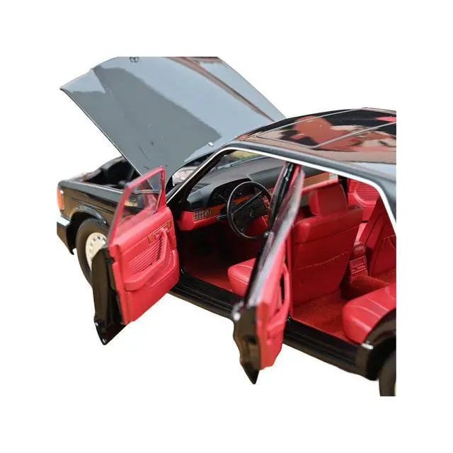 Alt view image 3 of 6 - 1991 Mercedes-Benz 560 SEL Type W126 Black with Red Interior 1/18 Diecast Model Car by Norev