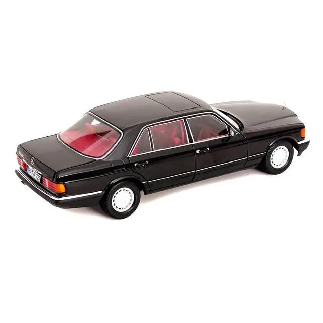 Alt view image 4 of 6 - 1991 Mercedes-Benz 560 SEL Type W126 Black with Red Interior 1/18 Diecast Model Car by Norev