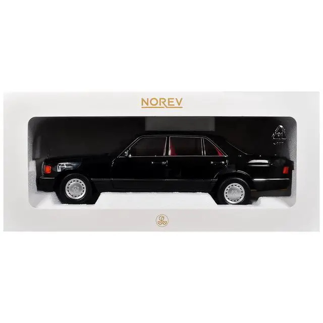 Alt view image 6 of 6 - 1991 Mercedes-Benz 560 SEL Type W126 Black with Red Interior 1/18 Diecast Model Car by Norev