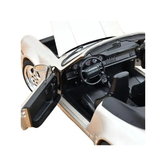 Alt view image 2 of 6 - 1992 Porsche 911 Carrera 2 Turbo Look Cabriolet Zermatt Silver Metallic 1/18 Diecast Model Car by Norev
